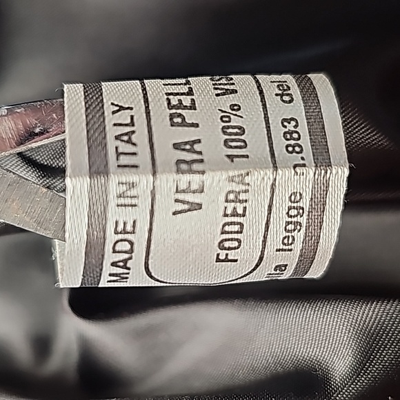 Vintage Vera Pelle Italy Black Leather Jacket Coat EU 48 US Large Mid Length - Picture 11 of 15